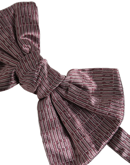 Men Maroon 100% Silk Adjustable Neck Papillon Bow Tie
