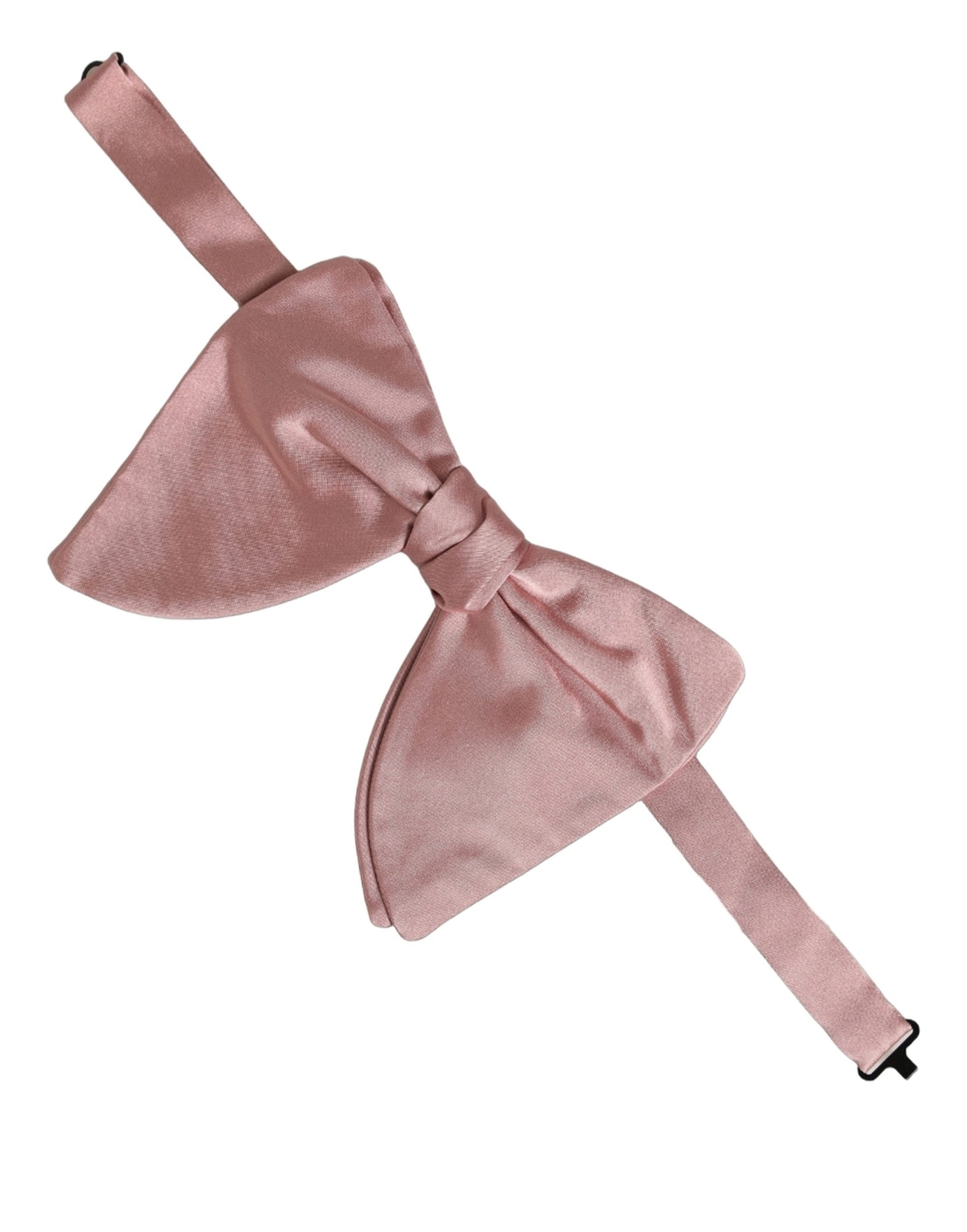 Men Pink 100% Silk Adjustable Neck Papillon Bow Tie
