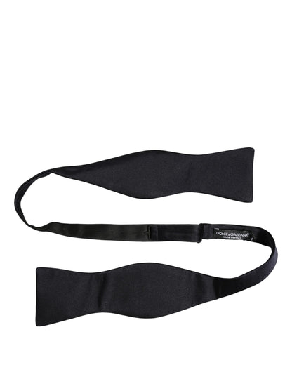Men Black 100% Silk Adjustable Neck Papillon Bow Tie