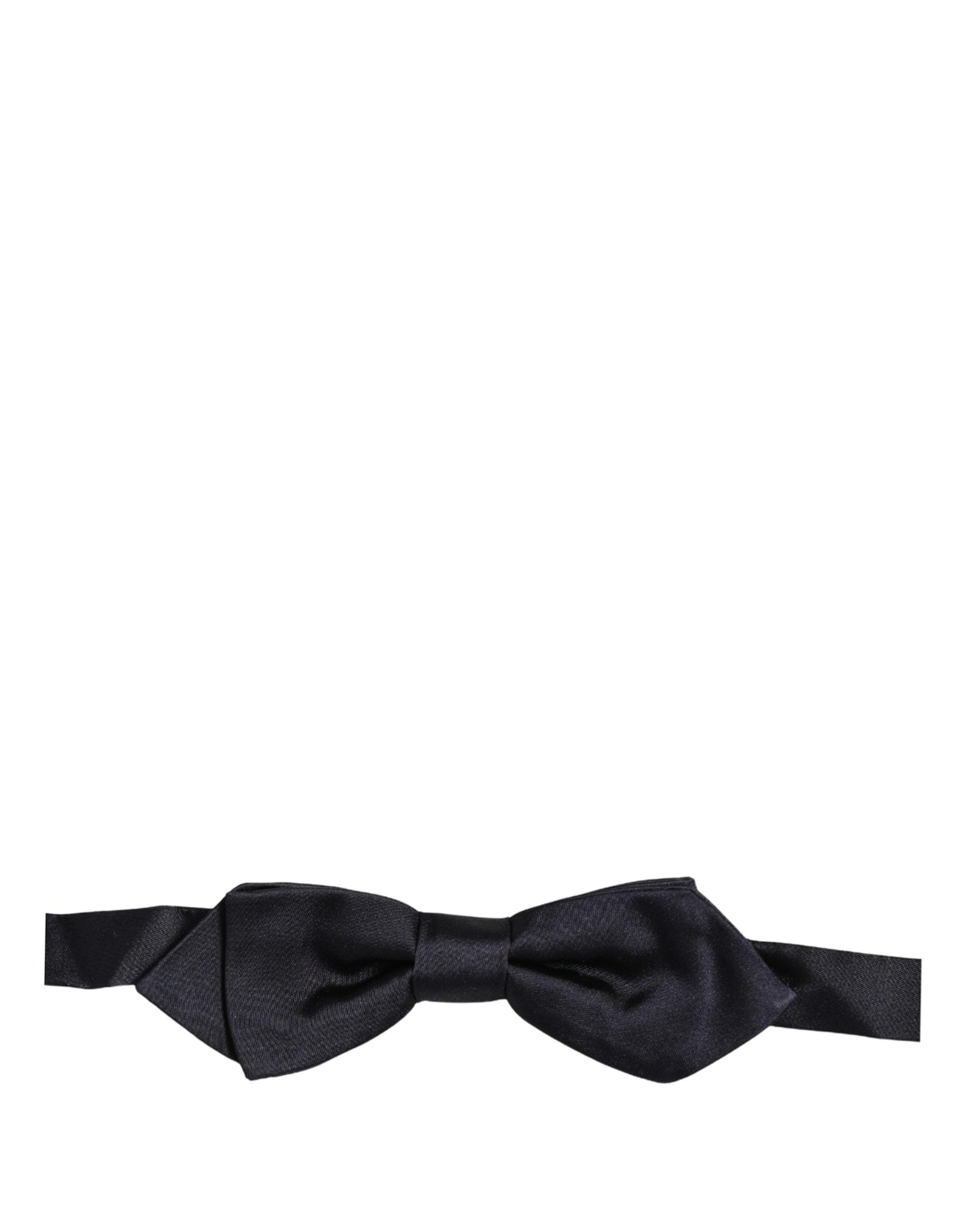 Men Dark Blue 100% Silk Adjustable Neck Papillon Bow Tie