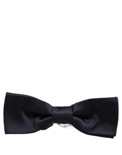 Men Dark Blue 100% Silk Adjustable Neck Papillon Bow Tie