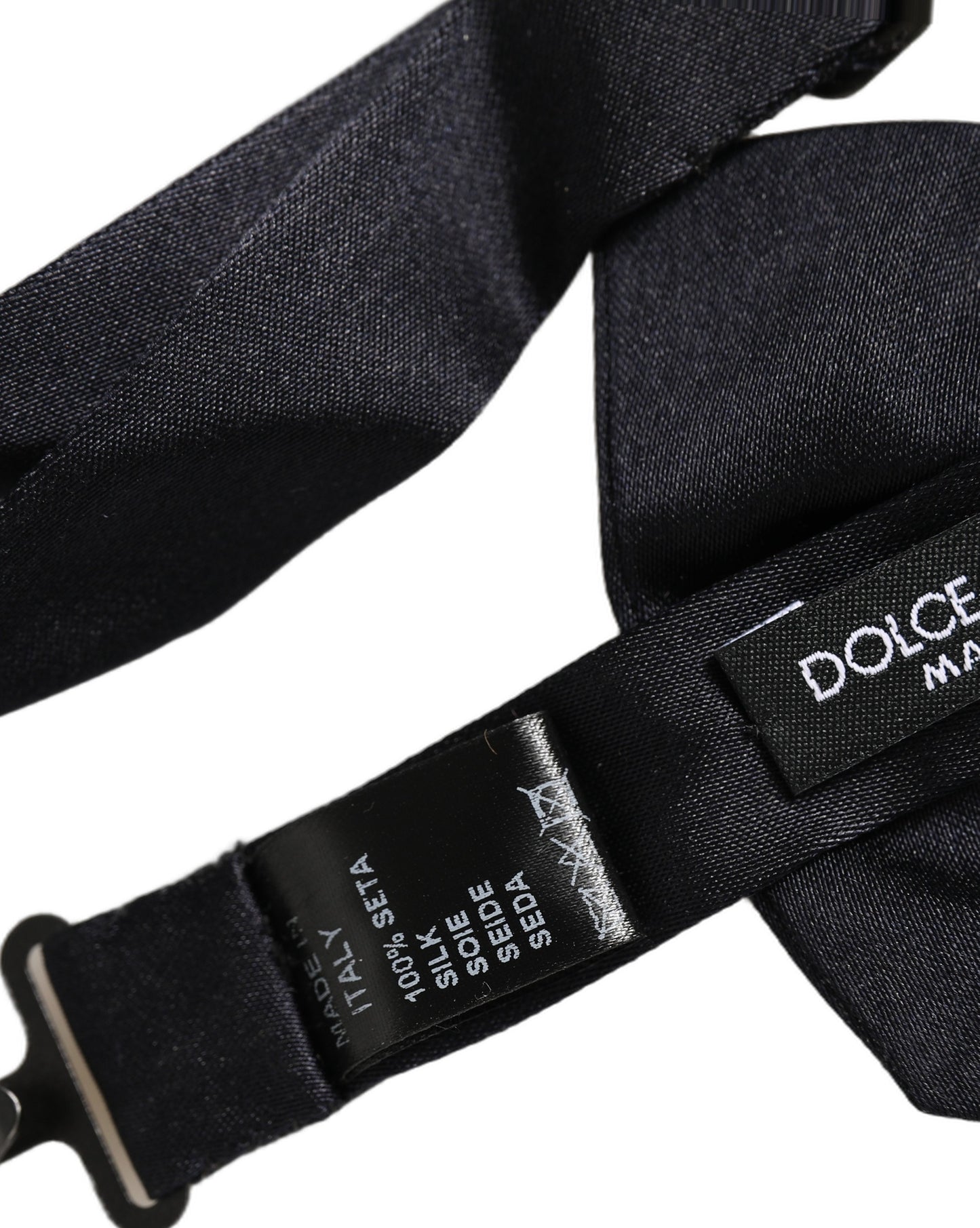 Men Black 100% Silk Adjustable Neck Papillon Bow Tie