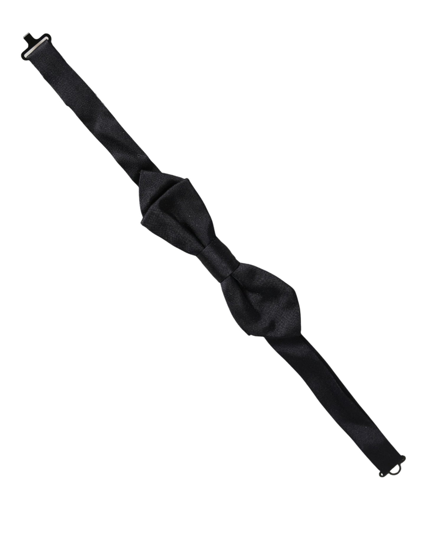Men Black 100% Silk Adjustable Neck Papillon Bow Tie