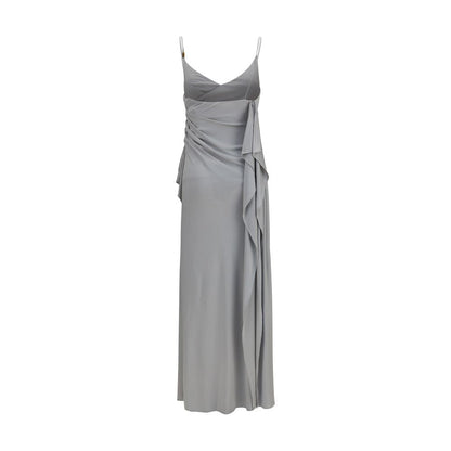Gray Viscose Casual Dress