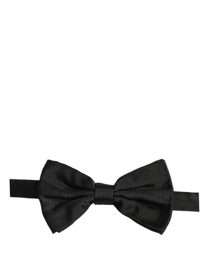 Men Black 100% Silk Adjustable Neck Papillon Bow Tie