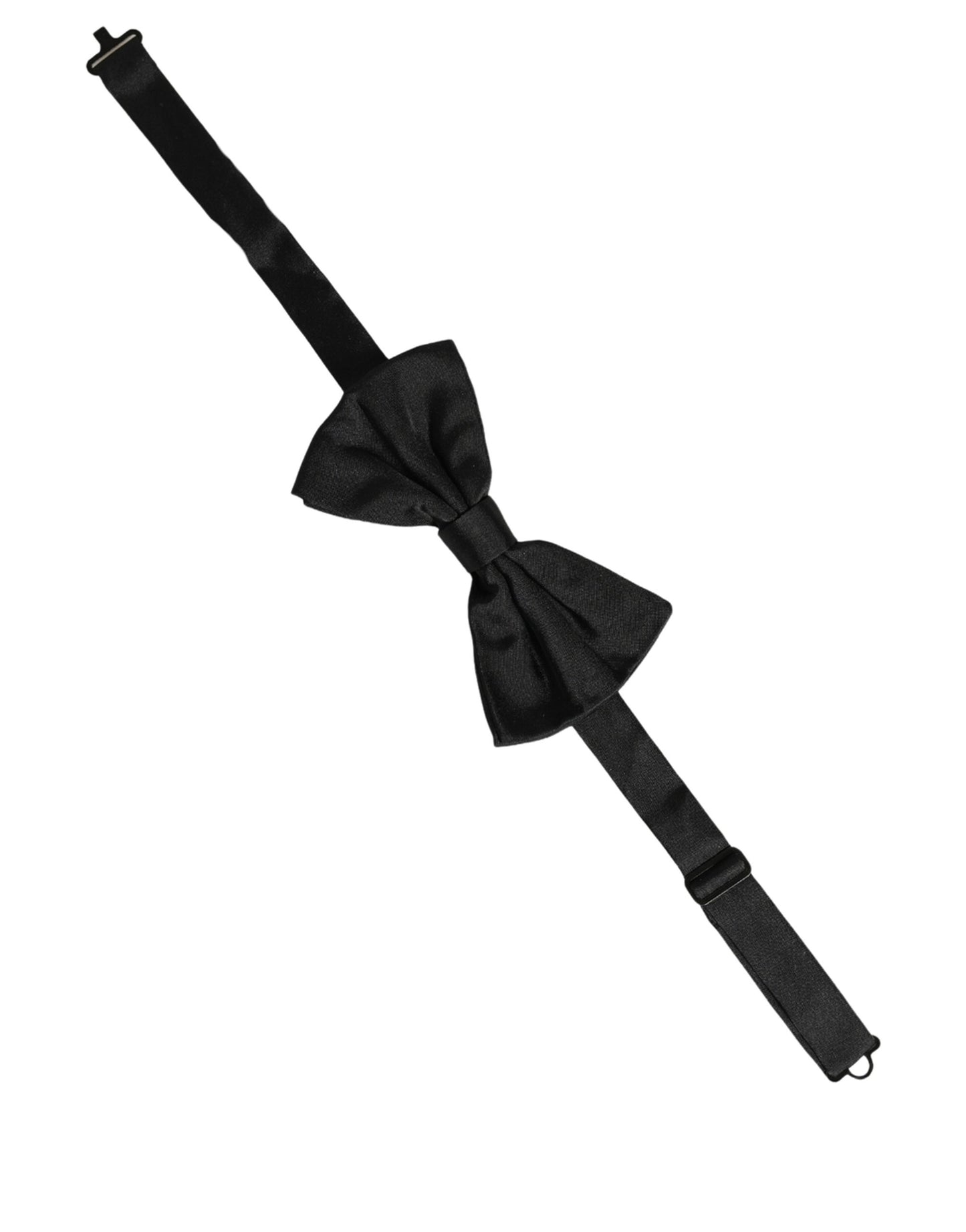 Men Black 100% Silk Adjustable Neck Papillon Bow Tie