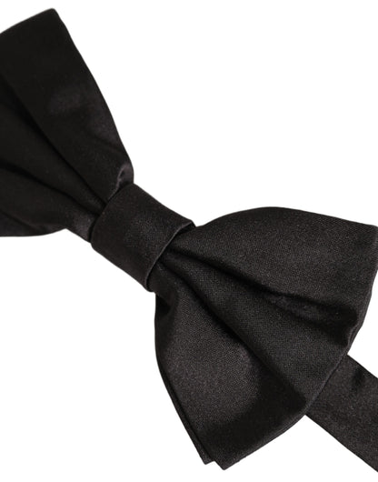 Men Black 100% Silk Adjustable Neck Papillon Bow Tie