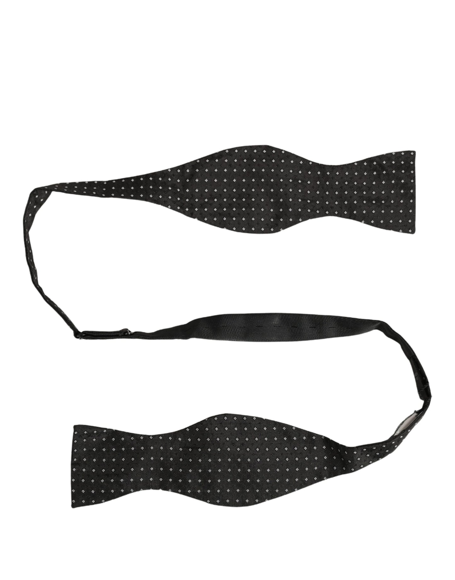 Black White Polka Dot Adjustable Neck Papillon Bow Tie
