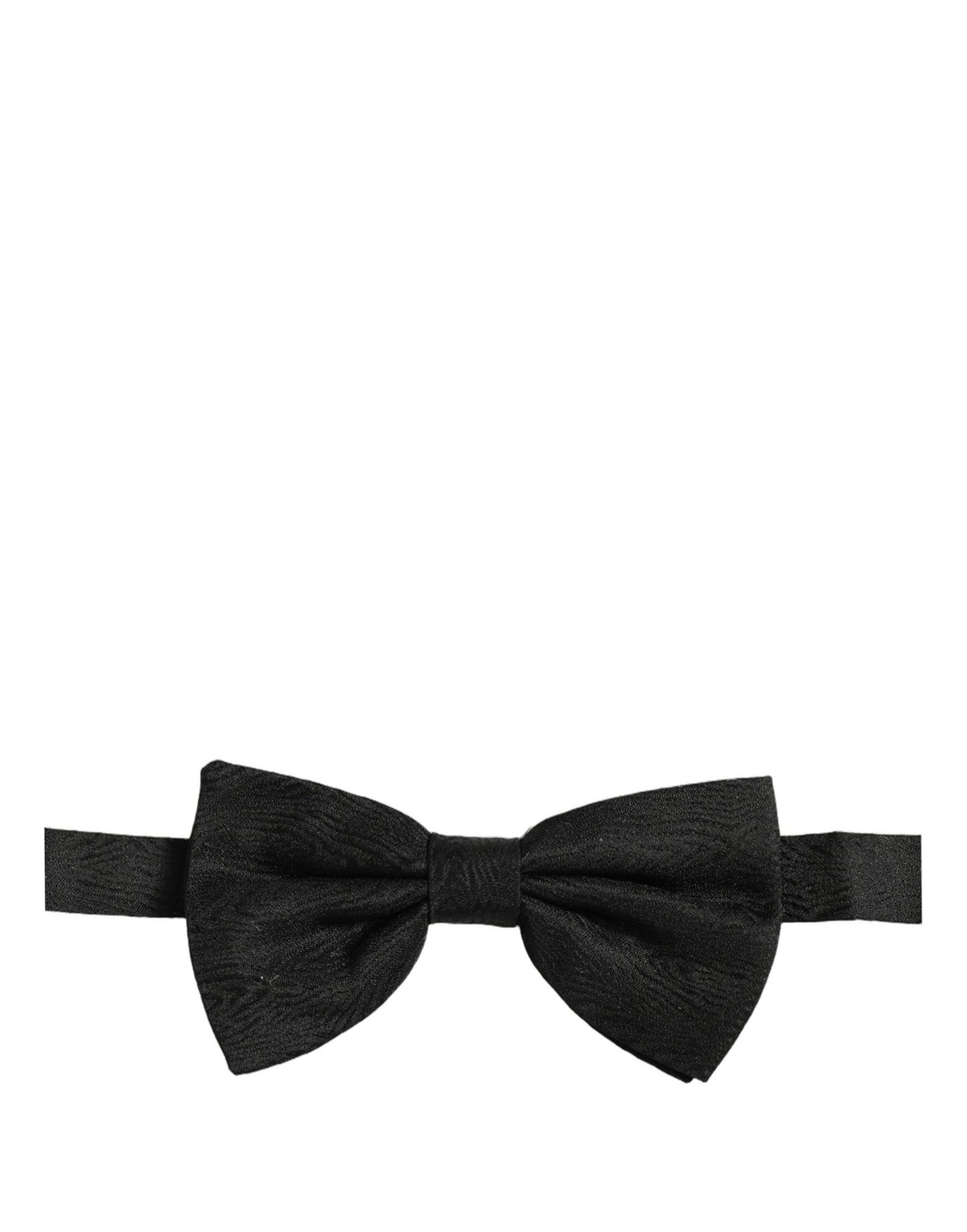 Men Black Silk Brocade Adjustable Neck Papillon Bow Tie