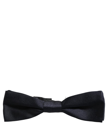 Men Black 100% Silk Adjustable Neck Papillon Bow Tie