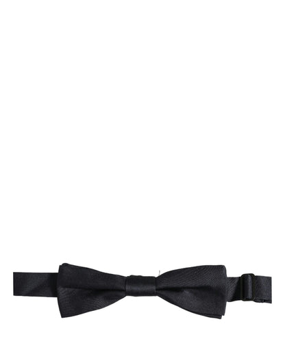 Men Black 100% Silk Adjustable Neck Papillon Bow Tie