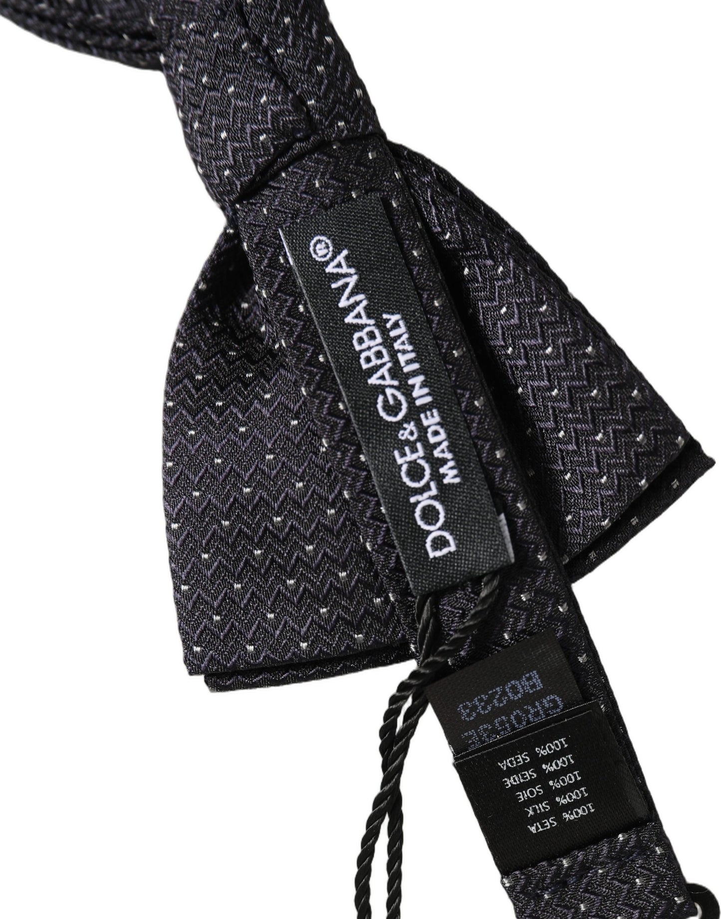 Black White Polka Dot Adjustable Neck Papillon Bow Tie