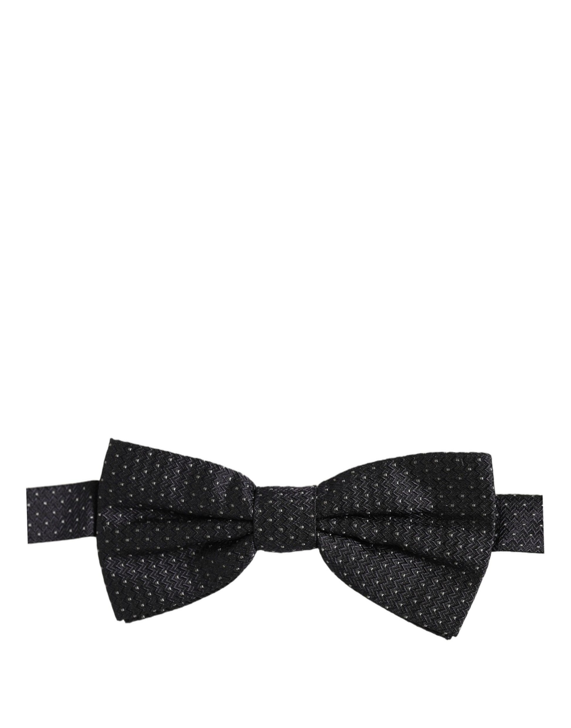 Black White Polka Dot Adjustable Neck Papillon Bow Tie