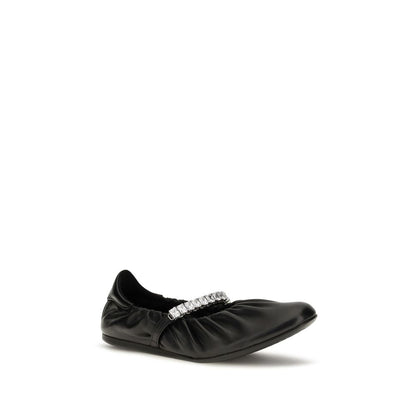 Black Calf Leather Bos Taurus Ballet Flats