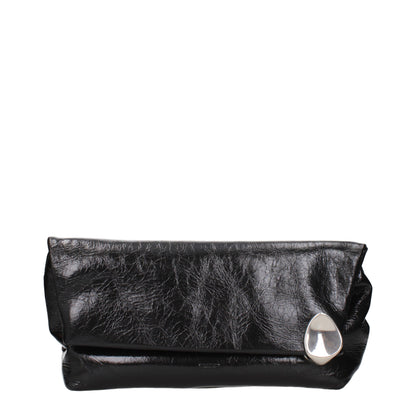 Black Leather Clutch Bag