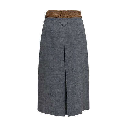 Gray Wool Oves Aries Midi Skirt