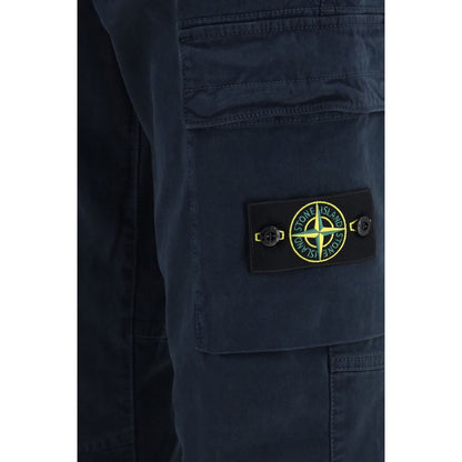Blue Cotton Cargo Pants