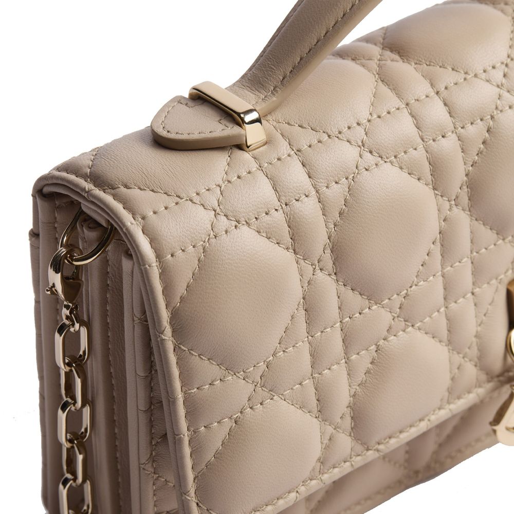Beige Leather Handbag
