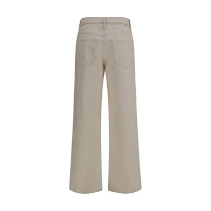 White Cotton Relaxed Fit Jeans