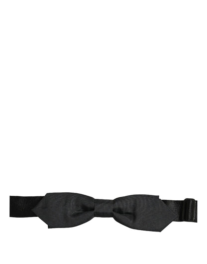 Men Black Polyester Adjustable Neck Papillon Bow Tie