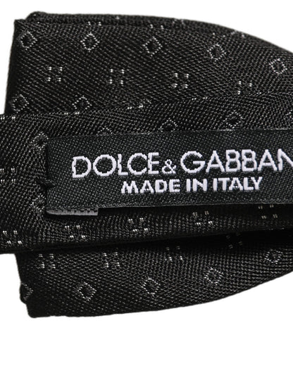 Black Diamond Pattern Adjustable Neck Papillon Bow Tie