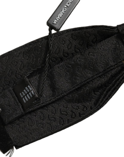 Men Black 100% SIlk Adjustable Neck Papillon Bow Tie