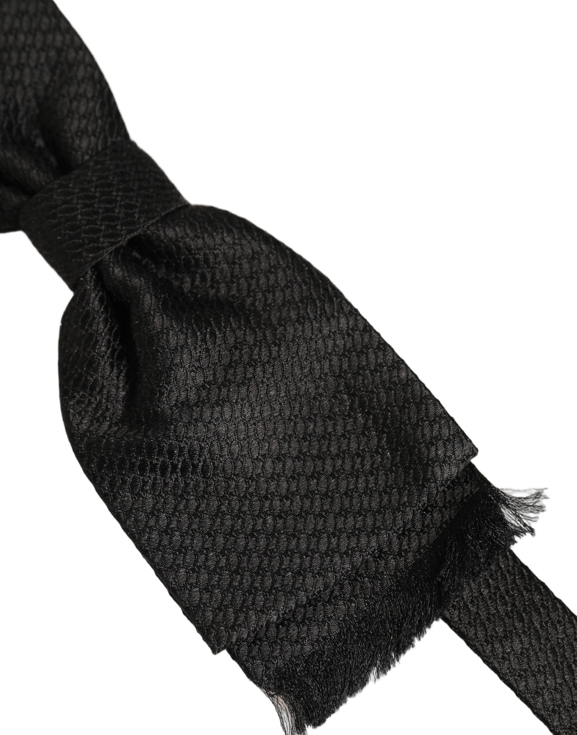 Men Black 100% SIlk Adjustable Neck Papillon Bow Tie