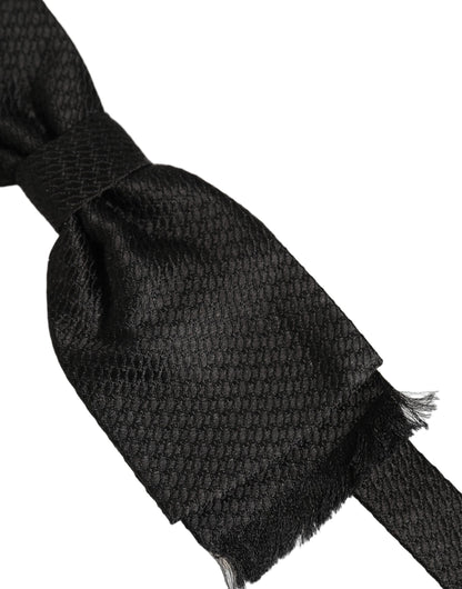 Men Black 100% SIlk Adjustable Neck Papillon Bow Tie