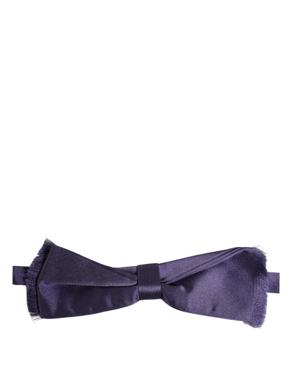 Men Purple 100% Silk Adjustable Neck Papillon Bow Tie