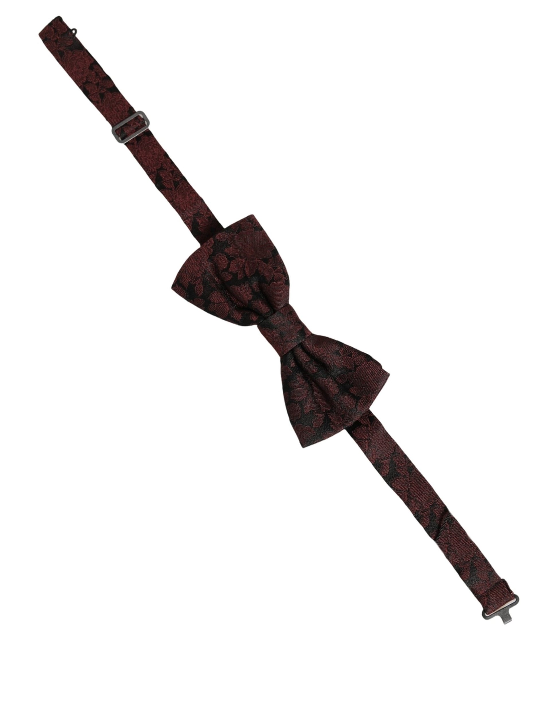 Men Maroon Floral Silk Adjustable Neck Bow Tie