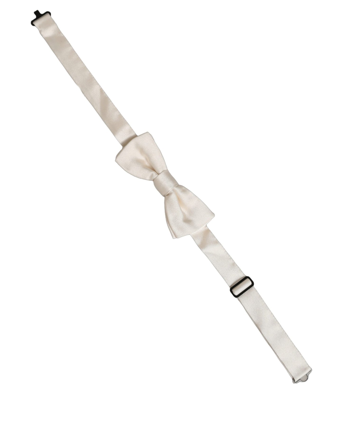 Men Off White 100% Silk Adjustable Neck Papillon Bow Tie