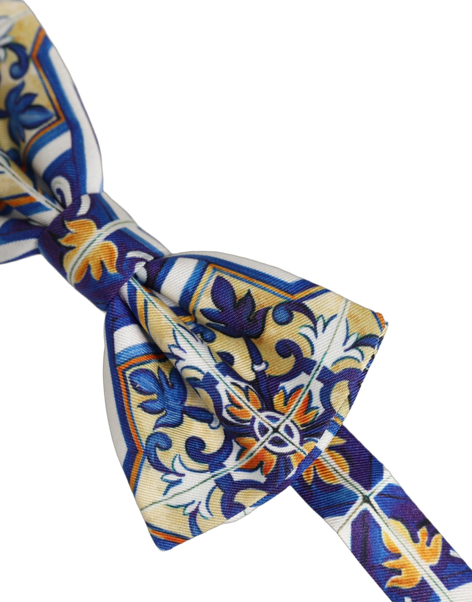 Men Multicolor Majolica Adjustable Neck Papillon Bow Tie