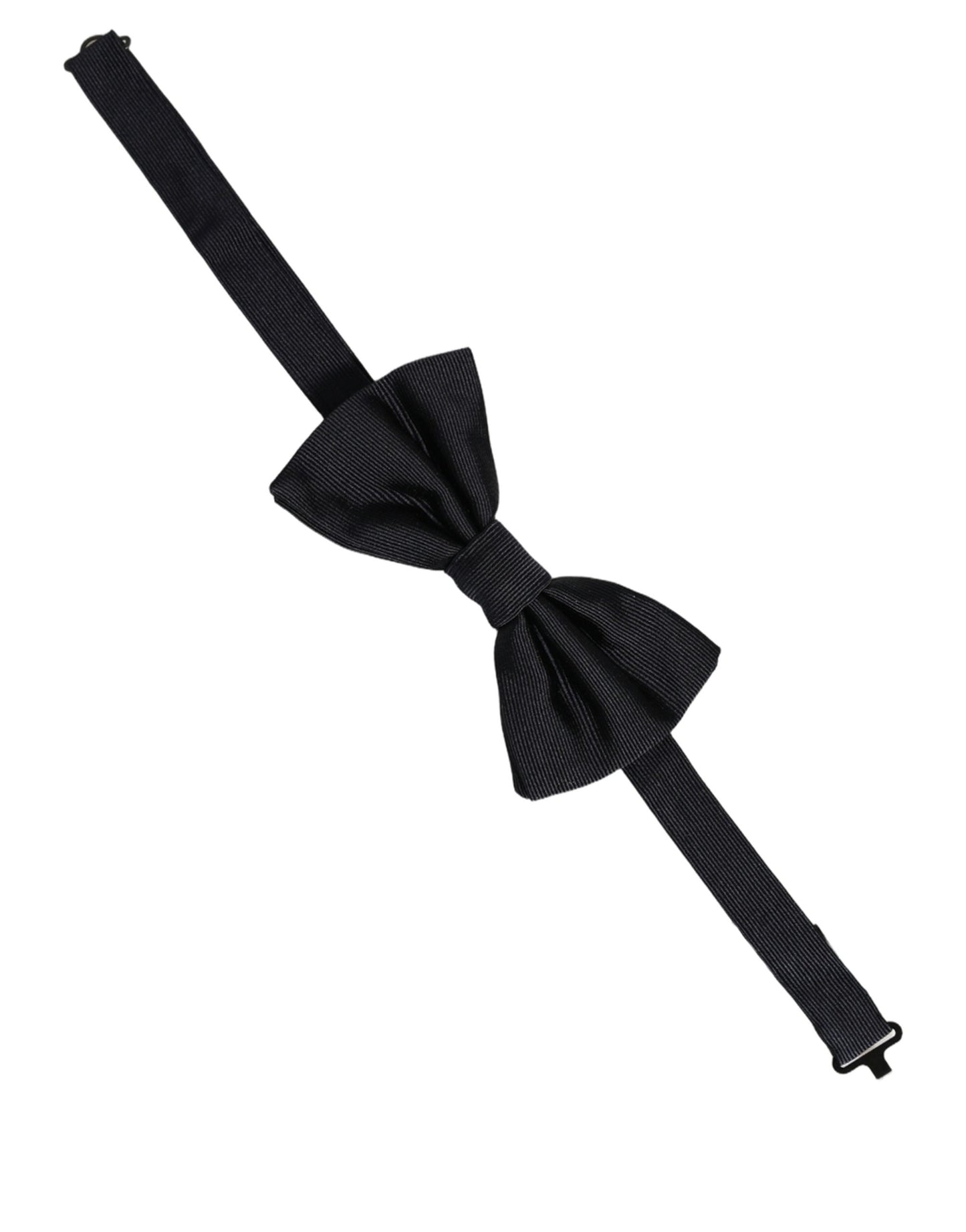 Men Black 100% Silk Adjustable Neck Papillon Bow Tie