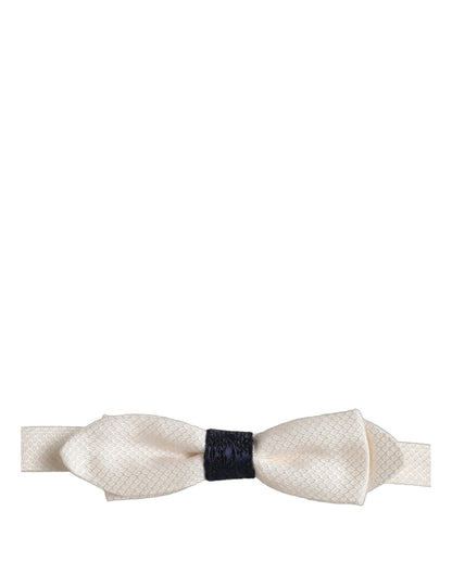 Men White 100% Silk Adjustable Neck Papillon Bow Tie