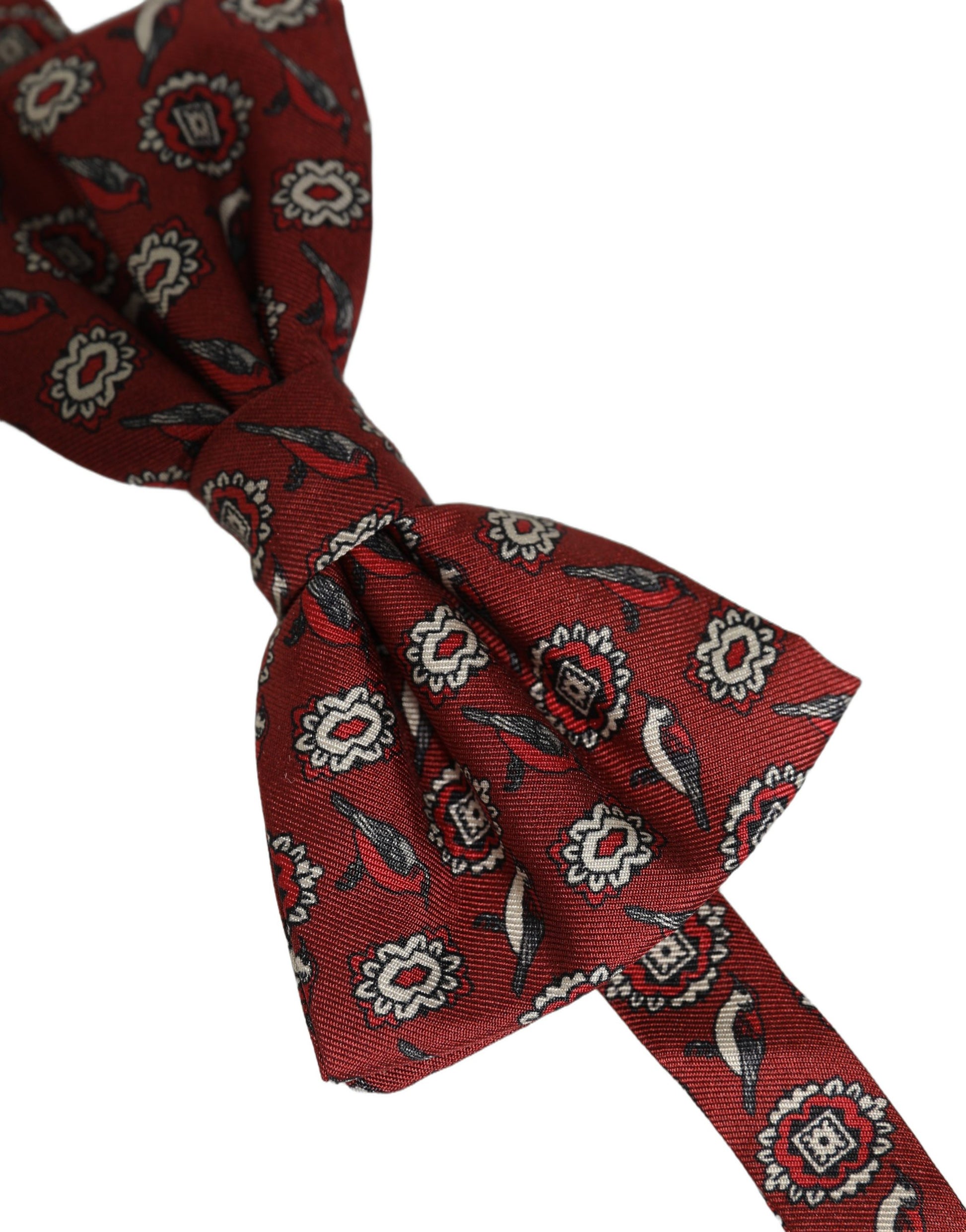 Men Bordeaux Floral Adjustable Neck Papillon Bow Tie