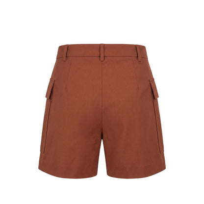 Brown Viscose Women Shorts