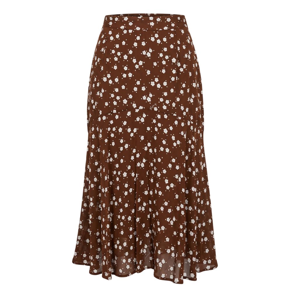 Brown Viscose Women Skirt