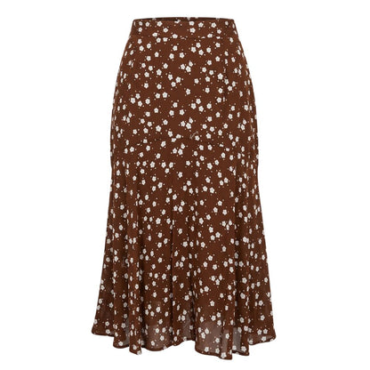 Brown Viscose Women Skirt