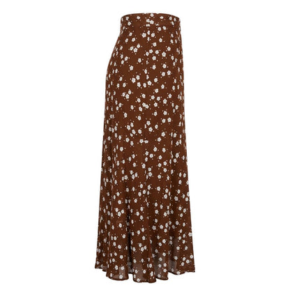 Brown Viscose Women Skirt
