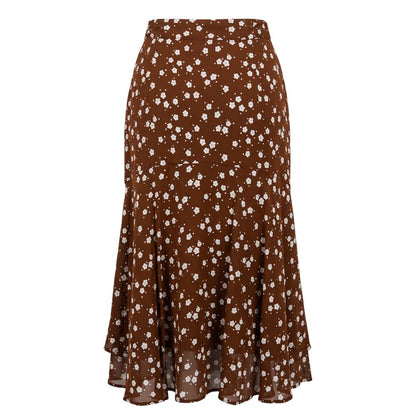 Brown Viscose Women Skirt