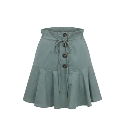 Green Cotton Women Skirt
