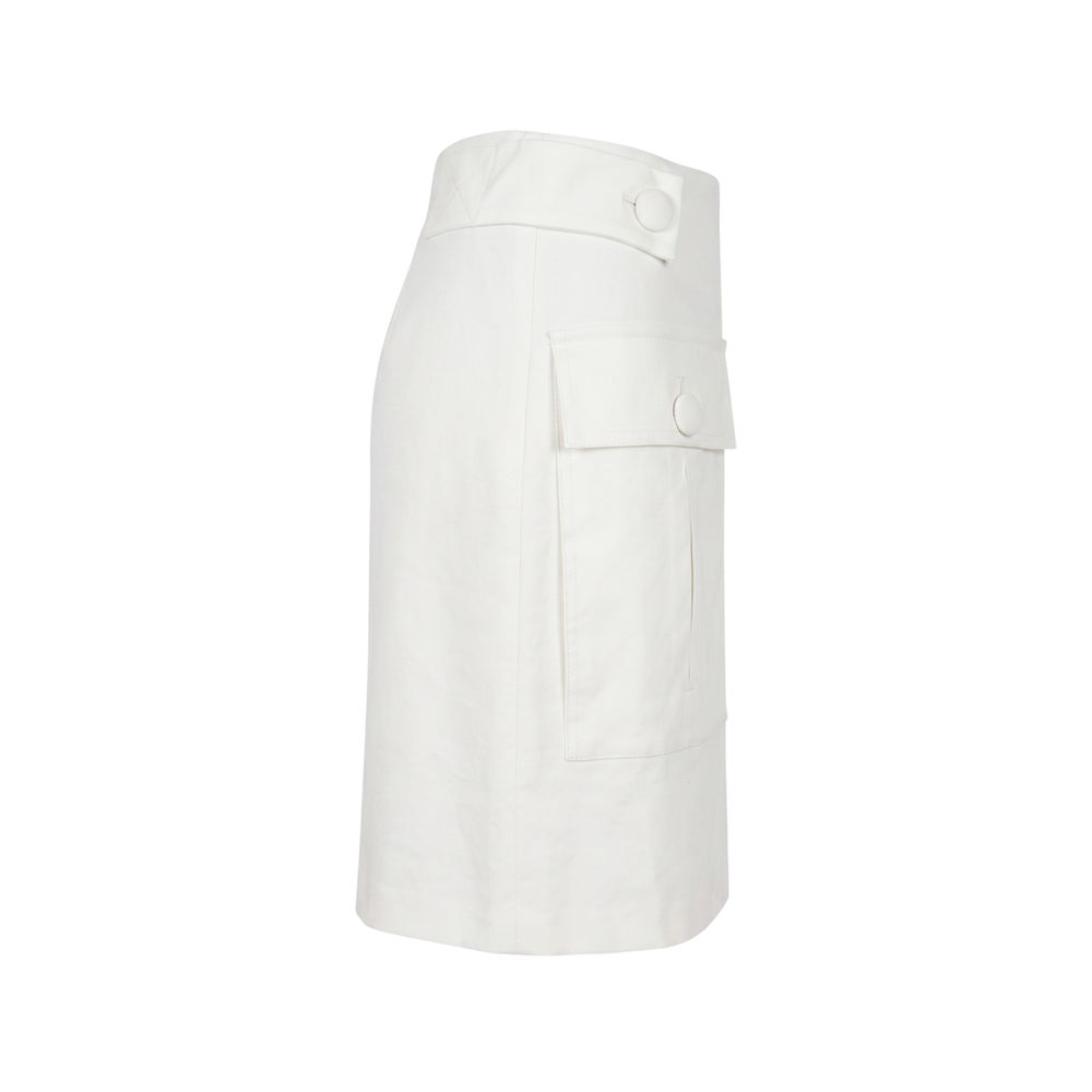 White Viscose Women Skirt