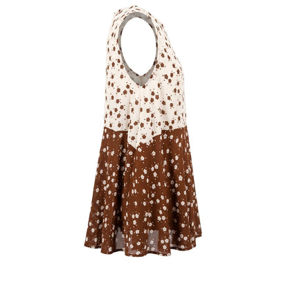 Brown Viscose Women Tank
