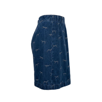 Blue Cotton Women Skirt