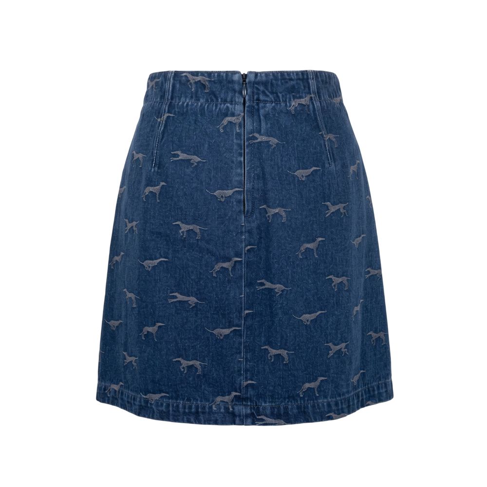 Blue Cotton Women Skirt