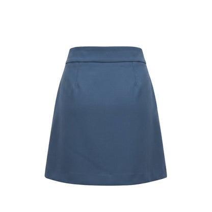 Blue Polyester Women Skirt