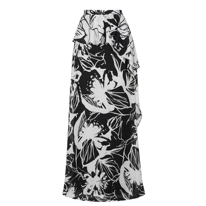 Black Polyester Women Skirt