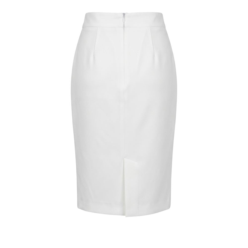 White Polyester Women Skirt