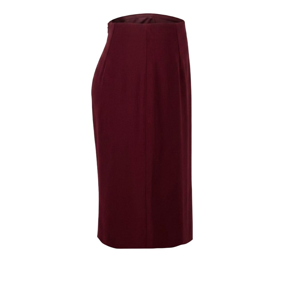 Red Acetate Women Skirt