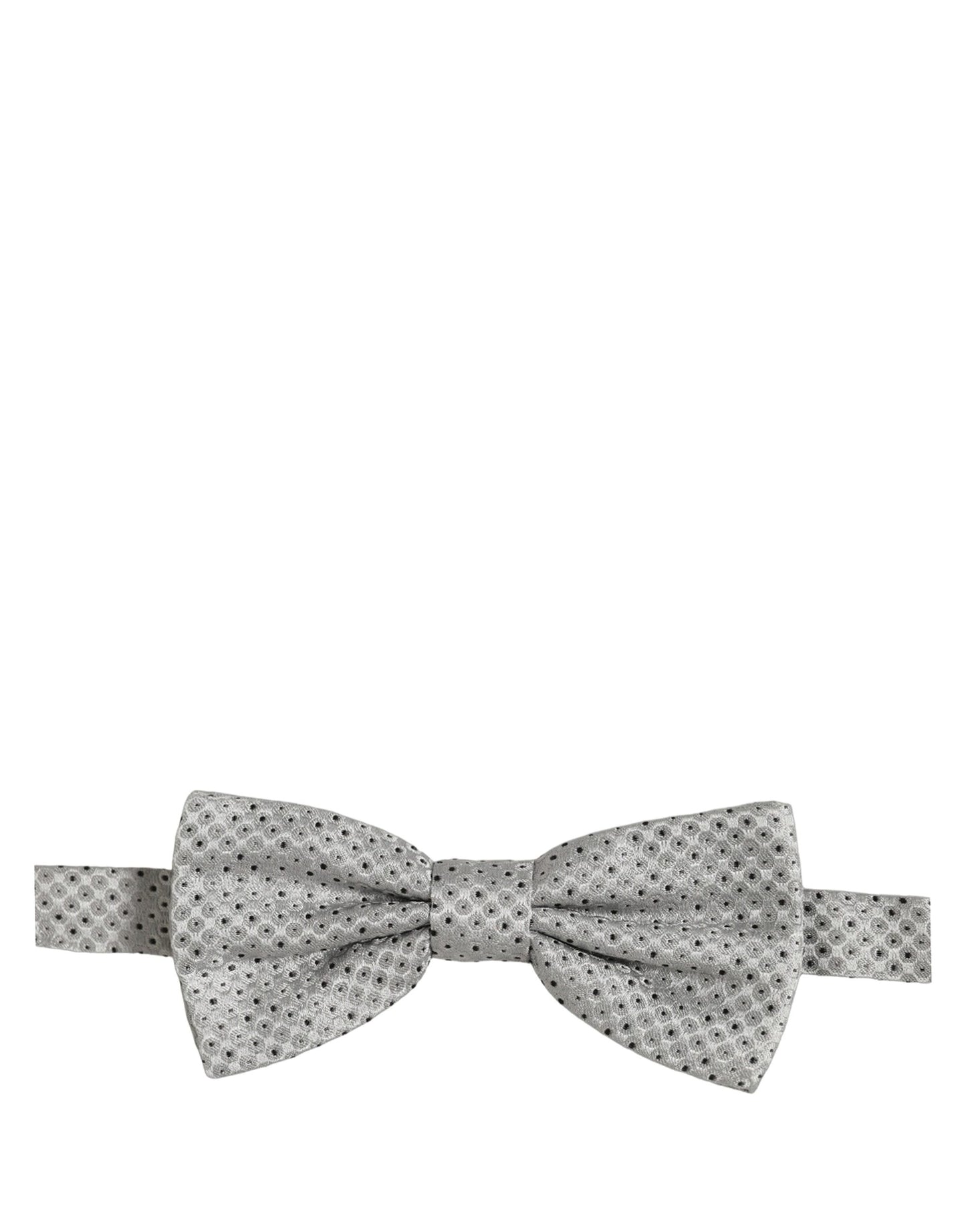 Men Black Gray Polka Dot Adjustable Neck Papillon Bow Tie